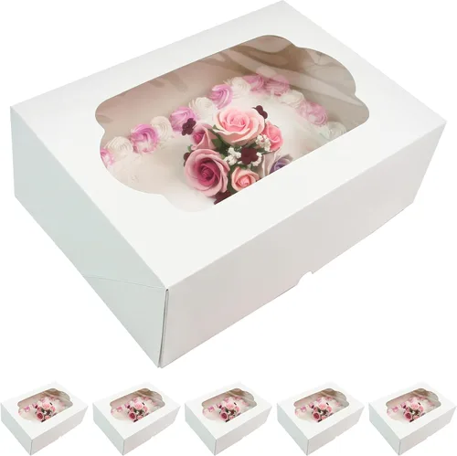 Vista 12 de Global Sugar Art - Caja de 14 x 10 x 5 pulgadas con ventana, color negro, 5 Rayas negras