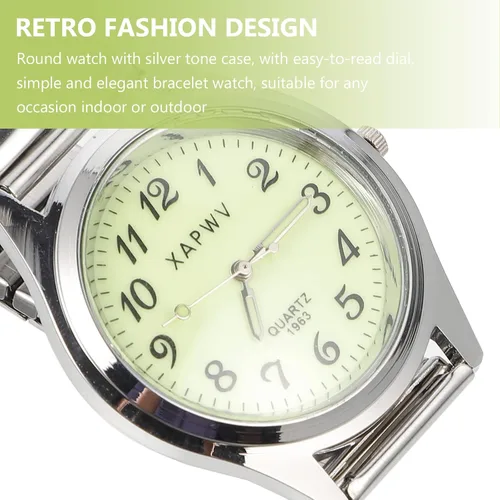 Vista 2 de Hemobllo Reloj casual digital luminoso para ancianos, banda elástica, regalo para pareja