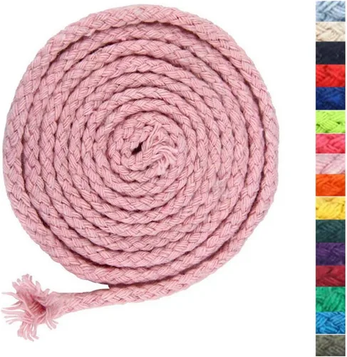 Vista 8 de Cuerda de macramé de 5 mm * 295 pies, cuerda de algodón natural de 8 hebras trenzadas para manualidades, hilo de algodón para tejer, para colgar
