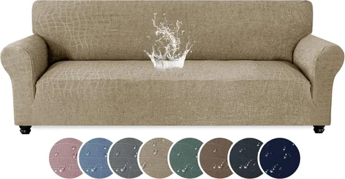 Vista 18 de MAXIJIN Funda impermeable para sillón de sala de estar, 1 pieza elástica con brazos, protector de muebles lavable para perros y mascotas (S, café)