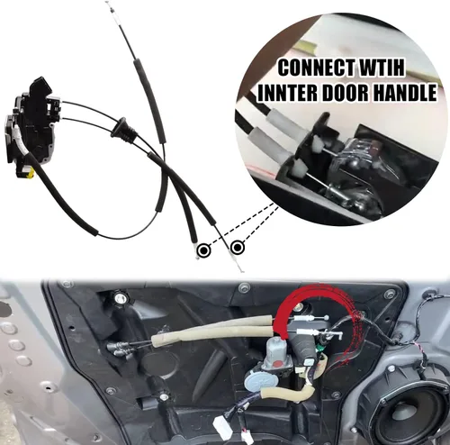 Vista 3 de Actuador de cerradura de puerta delantera izquierda compatible para Nissan Rogue 2008-15 Rogue Select 2014-15 Conjunto de pestillo de puerta