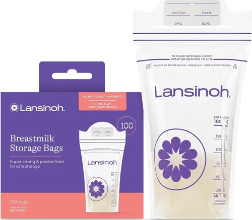 Vista 10 de Lansinoh Bolsas de almacenamiento de leche materna, 1 paquete de 50 unidades.