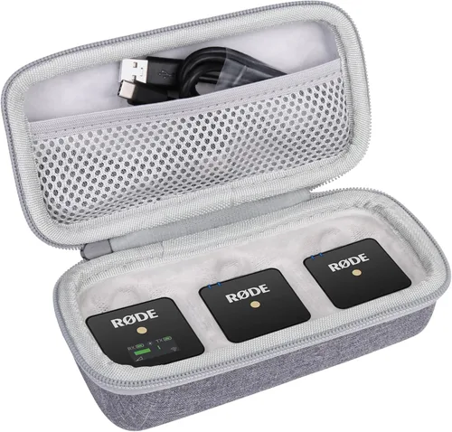 Vista 9 de Aenllosi Estuche rígido para Rode Wireless ME/GO III/GO II Sistema de micrófono inalámbrico compacto digital de doble canal (negro)