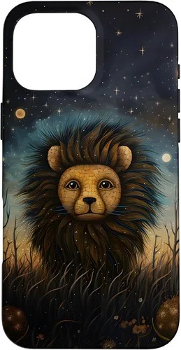 Vista 19 de iPhone 16 Lion at Twilight Lindas estrellas de león en la noche