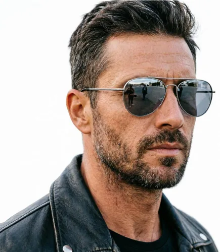 Vista 7 de Gafas de sol bifocales clásicas, gafas de lectura de metal Command Aviator para hombre 1.0