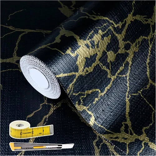 Vista 8 de Lámina para revestir estantes y cajones de cocina y baño, impermeable, antideslizante, sin adhesivo, fácil de limpiar, incluye cuchillo y cinta