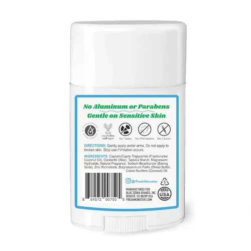 Vista 2 de Fresh Monster Desodorante Natural para Niños y Adolescentes Sin Aluminio, Sin Parabenos e Hipoalergénico Testado por Dermatólogos Protección