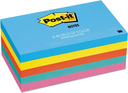 Vista 4 de Notas Post-it 3 in x 5 in, colección Jaipur, paquete de 5 resmas (655-5UC)., Colección Jaipur