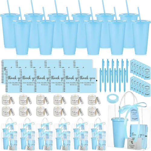 Vista 27 de Nuogo - Juego de 2 premios de ducha para padres para adultos, regalo de despedida de soltera, vaso de plástico, cuaderno con vela perfumada, bolsa