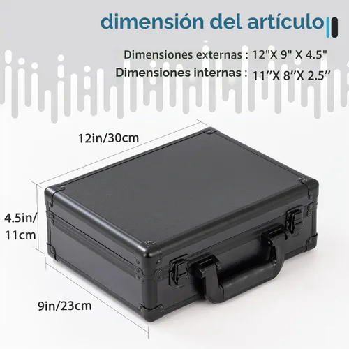 Vista 3 de Funda rígida pequeña con interior de espuma Pluck para Pisto L, GoPro, micrófono, cámara y más, tamaño exterior de 12.2 x 9 x 4.5 pulgadas
