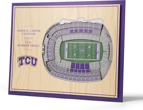 Vista 18 de YouTheFan - Póster para pared de la NCAA, vista de estadio en 3D de 5 niveles, Marrón