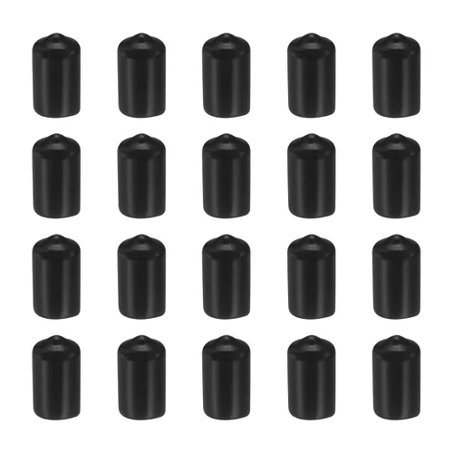 Vista 20 de DMiotech Paquete de 20 protectores de rosca de tornillo negros de identificación de 0.079 pulgadas (0.079 in), tapas de goma para pernos