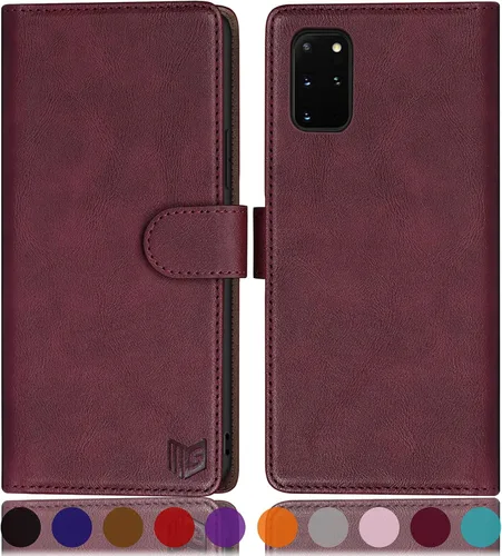 Vista 10 de SUANPOT Funda de piel tipo cartera para Samsung Galaxy S20+/S20 Plus de 6.7 pulgadas (sin S20 6.2 pulgadas/S20 Ultra 6.9 ") con tarjetero RFID