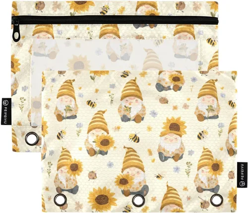 Vista 19 de SHJI Bolsas para carpetas, estuche para lápices Star Galaxy para carpetas de 3 anillas, paquete de 2 bolsas transparentes con cremallera