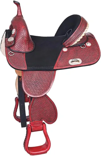 Vista 9 de HILASON Western Treeless Trail Barrel Saddle American Leather Negro