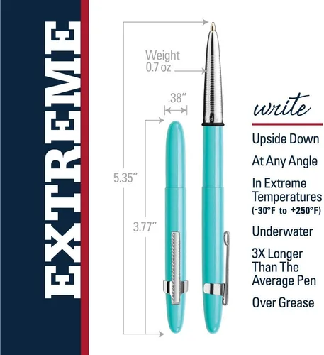 Vista 2 de Fisher Space Pen Bullet Pen - Serie 400 - Azul tahitiano con clip - Caja de regalo