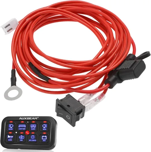 Vista 9 de Auxbeam Arnés de cableado de extensión para panel de interruptores de 6 vías BC60, GC60, línea de cable extendida del controlador de interruptores