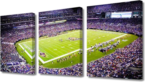 Vista 84 de TUMOVO MetLife Stadium - Decoración de pared de Nueva York, 3 piezas, lienzo, arte de pared para decoración del hogar, juegos de fútbol americano