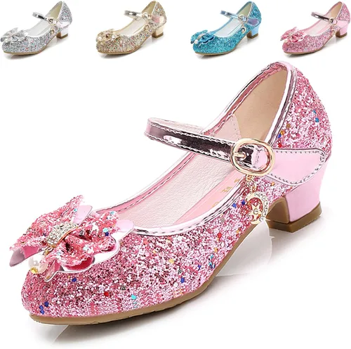 Vista 6 de Cadidi Dinos Zapatos de vestir para niñas con tacón de fiesta de boda Mary Jane Princess Flower Shoes (bebéniño pequeñoniño grande)