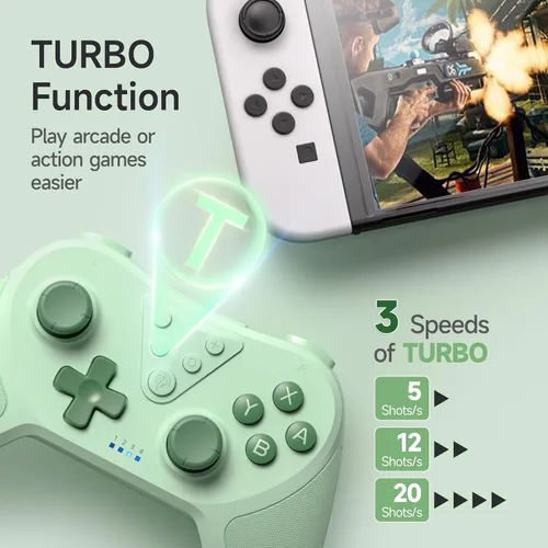 Vista 2 de Wireless Pro Controller for SwitchSwitch LiteSwitch OLED, EasySMX T37 Wireless Switch Controller with 6-Axis Gyro, Motion Support, Adjustable Dual