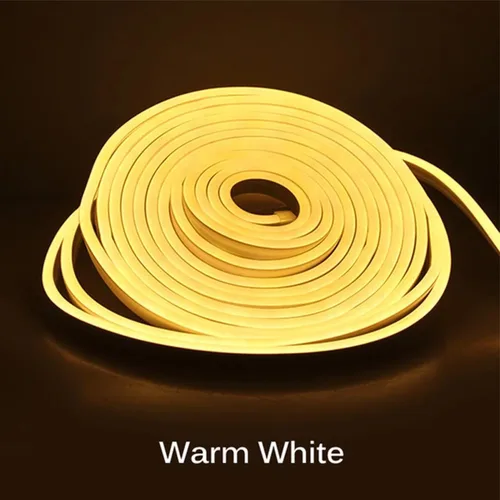 Vista 2 de EZTRONICSCORPO - Tira de luces LED, 16.4 pies, tira de luces de neón blancas regulables, tira de luz LED de 12 V para dormitorio, 6000 K