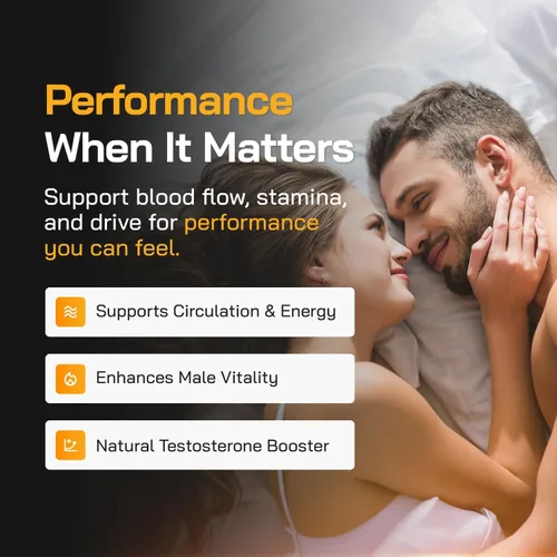 Vista 2 de Potenciador de testosterona para hombres - Suplemento de óxido nítrico y libido con 5,000 mg de L-citrulina y ashwagandha - Apoya la energía