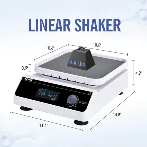 Vista 4 de Agitador lineal LCD de 40 a 300 rpm, capacidad de 4.4 lbs, con temporizador, agitador lineal digital con modo continuo o modo de temporizador