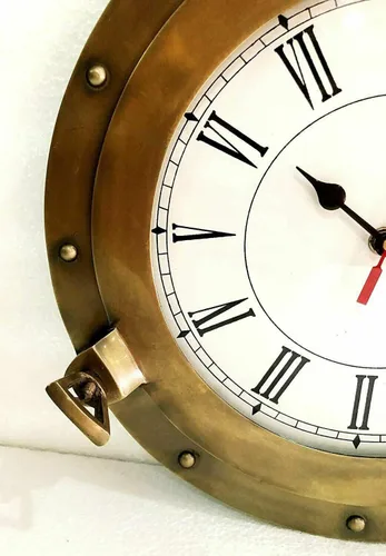 Vista 2 de Reloj de pared náutico de 12 "de latón marino antiguo para decoración del hogar