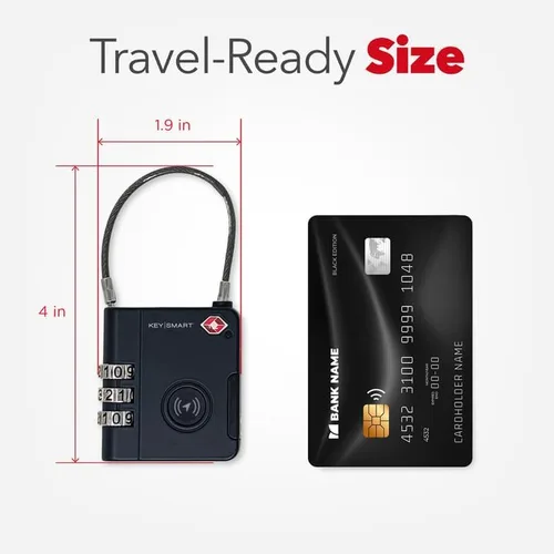 Vista 5 de KeySmart SmartLock - Cerraduras de equipaje de rastreo TSA para equipaje, rastreador GPS, bloqueo de combinación compatible con Apple Find My App