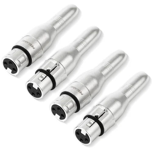 Vista 9 de XLR - Adaptador de audio hembra de 3 pines a 1/4 de pulgada y 0.250 in, adaptadores de conversión de grado profesional, cable de audio, cable