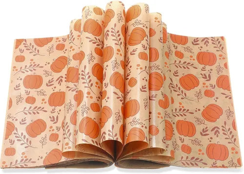 Vista 14 de Tenare 150 hojas de papel encerado de Halloween para otoño, hojas de arce