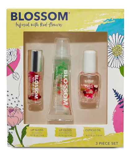 Vista 10 de Blossom Brillo labial perfumado roll-on, infundido con flores reales, fabricado en Estados Unidos, 0.3 fl. oz./9ml, juego de regalo de 3