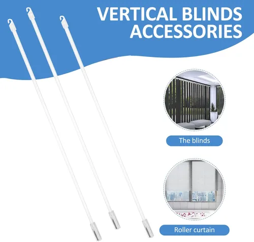 Vista 7 de Angoily Varitas ciegas de repuesto con gancho y agarre, persianas verticales de 17 pulgadas para accesorios de cortina de ventana, barra
