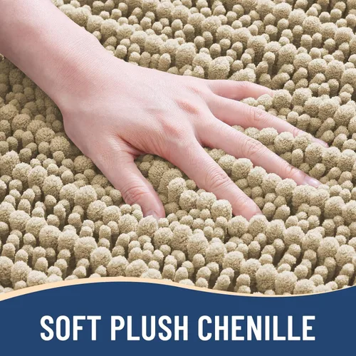 Vista 3 de Arotive - Alfombra de baño de lujo de chenilla, extra suave, gruesa, absorbente, esponjosa, antideslizante, se puede lavar y secar a máquina
