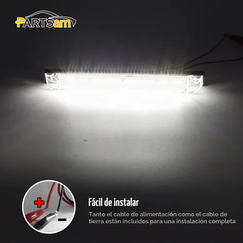 Vista 3 de Partsam – Tira de luces utilitarias, 18 diodos ledes, impermeable, color blanco, de 4 x 8 pulgadas, 12 V, universal