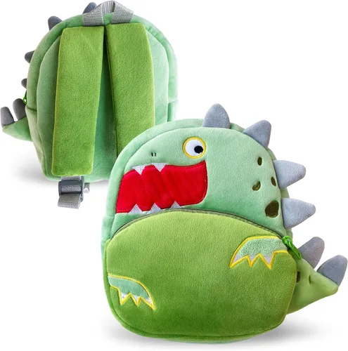 Vista 2 de Svitbag Mochila pequeña de dibujos animados de animales pequeños con correas ajustables para niños y niñas, Dinosaurio