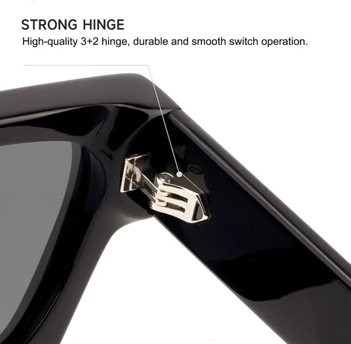 Vista 4 de Baililai Gafas de sol polarizadas unisex de moda para hombres y mujeres 100 bloqueo UV