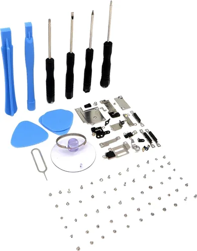 Vista 15 de Piezas internas de la cubierta de la placa de metal para el iPhone 5, reemplazo del soporte incluye juego completo de tornillos y kit