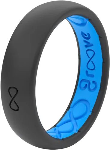 Vista 6 de Groove Life Anillo de boda de goma transpirable para mujer, diseño único, anillo de ajuste cómodo