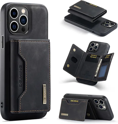 Vista 8 de ZCDAYE Funda tipo cartera para iPhone 11, iPhone 11 (6.1 pulgadas), piel marrón con tarjetero extraíble y función atril