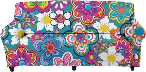 Vista 18 de Forchrinse Funda de sofá con estampado navajo africano para sofá de 1 cojín, funda elástica para sofá, protector de muebles para casa rural, hogar