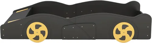 Vista 8 de Harper & Bright Designs Cama de plataforma en forma de auto de tamaño individual con almacenamiento y ruedas, cama individual para niños, marco