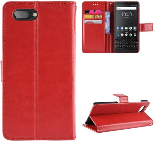 Vista 6 de Funda para BlackBerry KEY2, funda de piel con tapa para BlackBerry KEY2 BBF100-1 BBF100-2 BBF100-4 BBF100-6 BBF100-8 BBF100-9 Funda dorada Oro