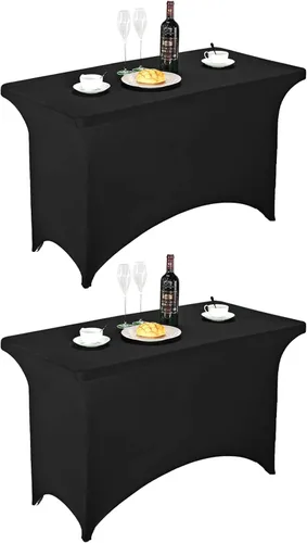 Vista 152 de FORLIFE - Funda de mesa de elastano, mantel ajustado de 4 pies para mesas rectangulares, funda elástica para patio, universal para bodas, banquetes