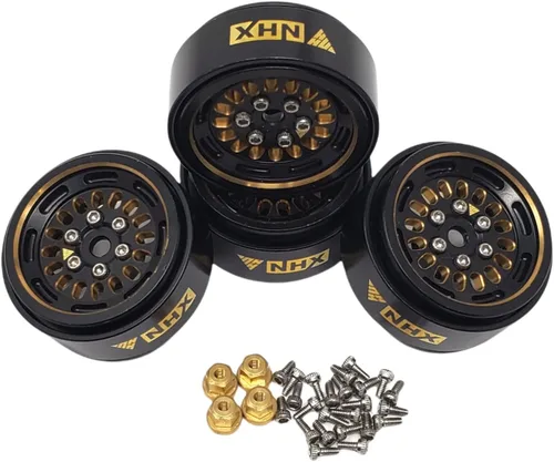 Vista 2 de NHX RC 1.0" latón negro Beadlock ruedas orugas llantas 4 piezas : Axial SCX24