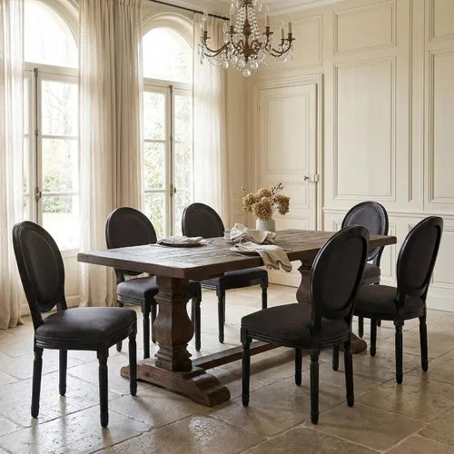Vista 11 de Juego de 2 sillas de comedor estilo granja, sillas de comedor