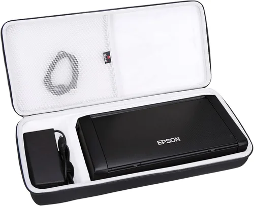 Vista 11 de Mchoi Funda rígida portátil compatible con la impresora móvil inalámbrica Epson Workforce WF-100/WF-110, solo funda (negro)