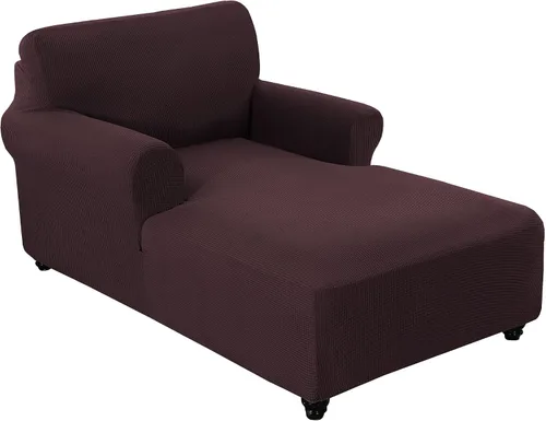 Vista 32 de FantasDecor Funda Elástica para Chaise Lounge Funda de Silla con Patrón de Celosía con Reposabrazos para Sala de Estar Dormitorio Doble Brazo Tela