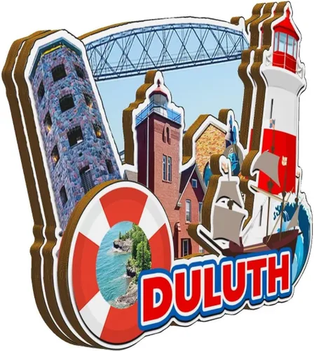 Vista 2 de Duluth Minnesota USA - Imán de madera para nevera, monumentos 3D, recuerdos coleccionables, decoración hecha a mano -2776