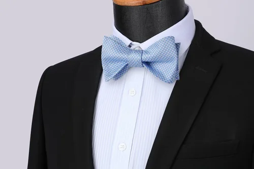 Vista 180 de HISDERN Pajaritas para hombre, diseño de lunares, corbatín y bolsillo cuadrado, clásico, esmoquin de negocios, boda, pajaritas, pañuelo